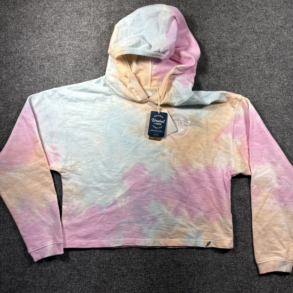 Unwind The League Women Med Hoodie NWT Hippy Festival Music Outdoor Hiking Retro